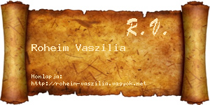 Roheim Vaszilia névjegykártya